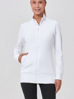 Levelwear White Athletic Jacket Zip Front Size 2X